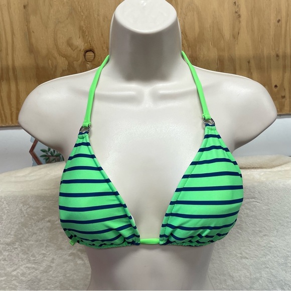 Polo Ralph Lauren women’s bikini top neon green size medium padded cups - Picture 1 of 6